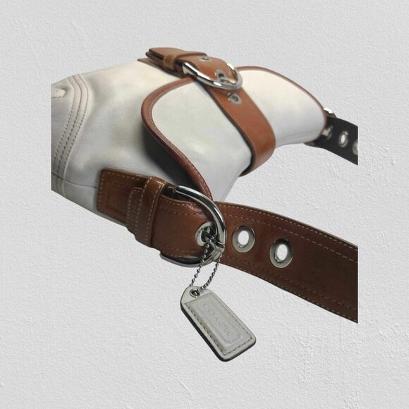 COACH Soho satchel, shoulder bag,Y2k brown and ivory with wallet set - Picture 3 of 13